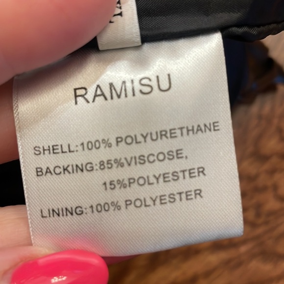 Ramisu FAUX LEATHER shorts paper bag gathered elasticized waist big pockets XL - Picture 11 of 13